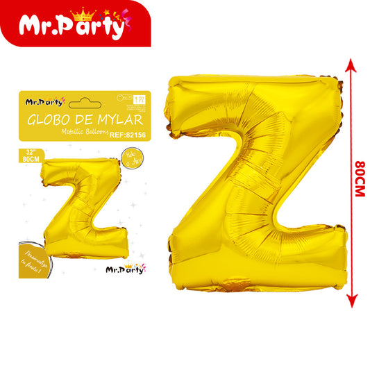 Letra z dorada gruesa de 32 pulgadas (paja de papel + pegame (12paquetes)