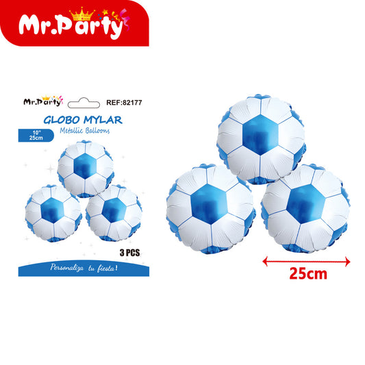 3 pelotas de fútbol de 10 pulgadas de papel de aluminio de c (12paquetes)