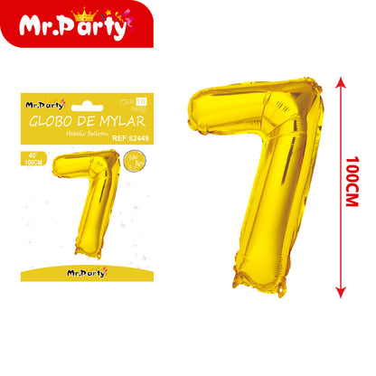 Globo Número Dorado 100cm – Mylar Metálico Mr. Party