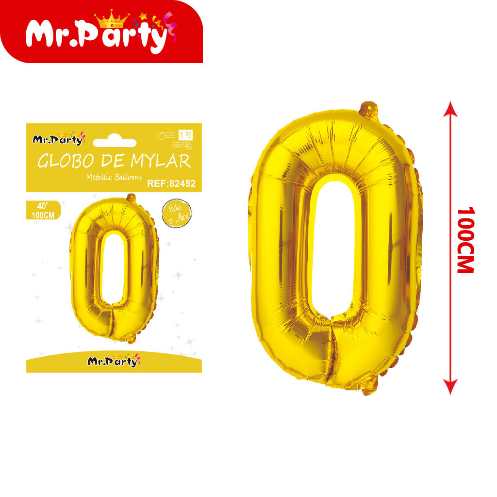 Globo Número Dorado 100cm – Mylar Metálico Mr. Party
