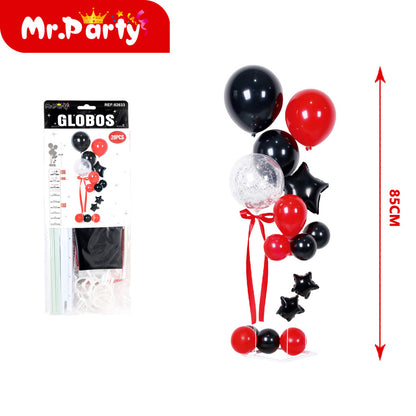 Centro de Mesa con Globos 85cm 🎈✨ Kit Columna Transparente con Mylar y Confeti