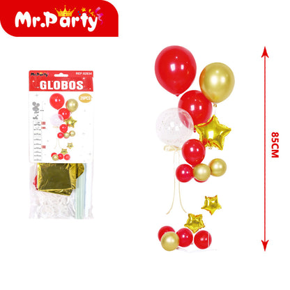 Centro de Mesa con Globos 85cm 🎈✨ Kit Columna Transparente con Mylar y Confeti