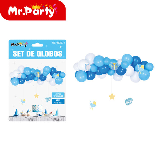 Conjunto de cadena de globos para bebé niño 33 piezas (12paquetes)