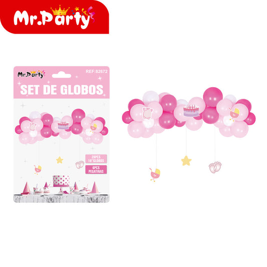Conjunto de cadena de globos para niñas (33 piezas) (12paquetes)