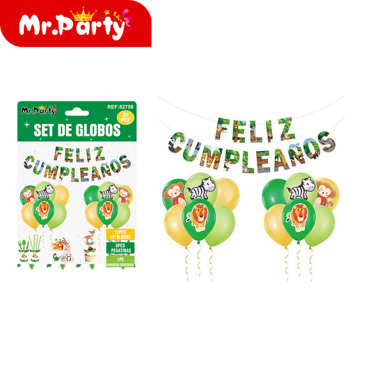 Juego de 20 tiras colgantes para globos de animales (12paquetes)