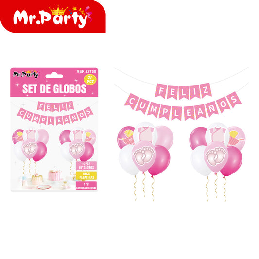Juego de 20 tiras colgantes para globos para niñas (12paquetes)