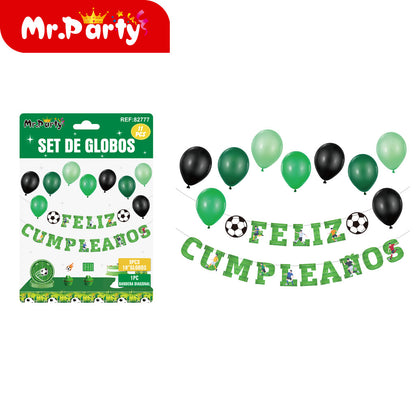 ⚽🎈 Kit Decoración Cumpleaños Fútbol | Sets de Globos + Guirnalda “Feliz Cumpleaños” (Variantes)