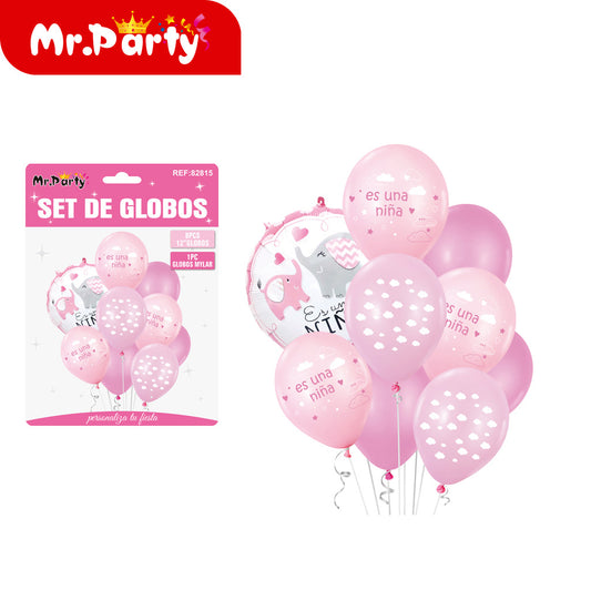 Juego de 9 globos para niñas (12paquetes)