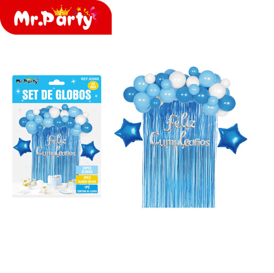 Juego de globos de lluvia azules (12paquetes)