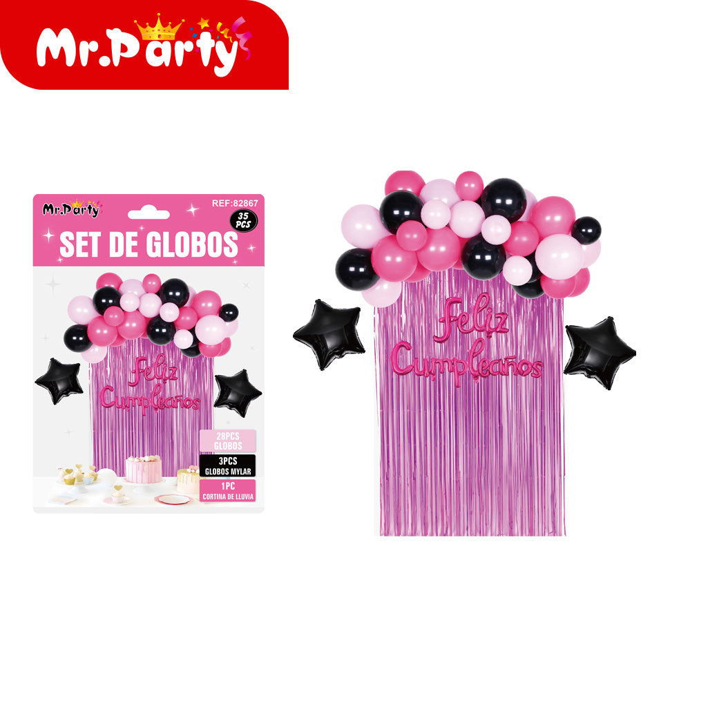 Set de globos de lluvia minnie color (12paquetes)