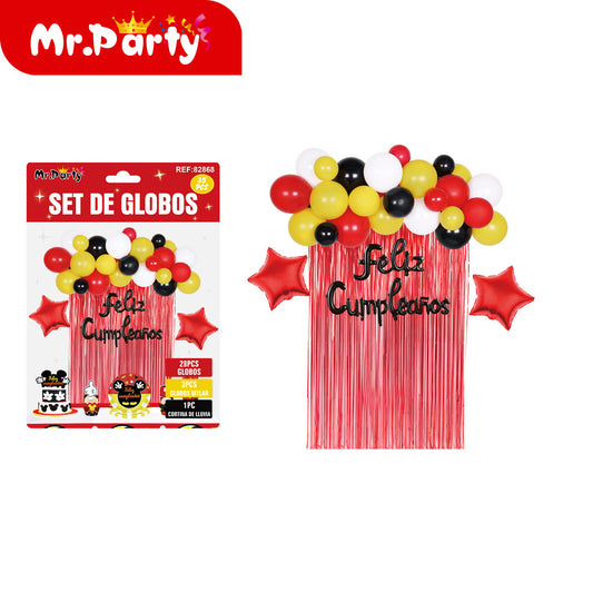 Juego de globos de lluvia mickey color (12paquetes)