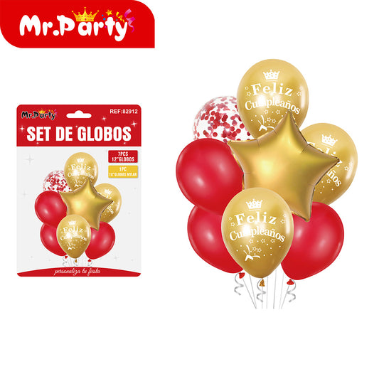 Juego de 8 globos de metal 7 (12paquetes)