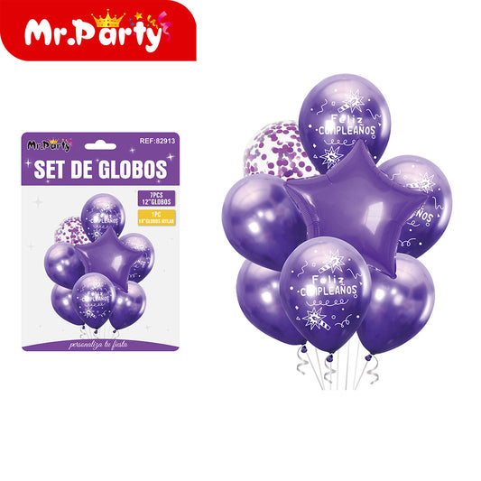 Juego de 8 globos de metal 8 (12paquetes)