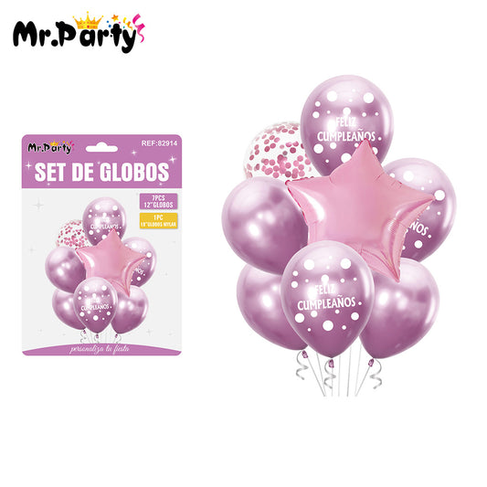 Juego de 8 globos de metal 8 (12paquetes)