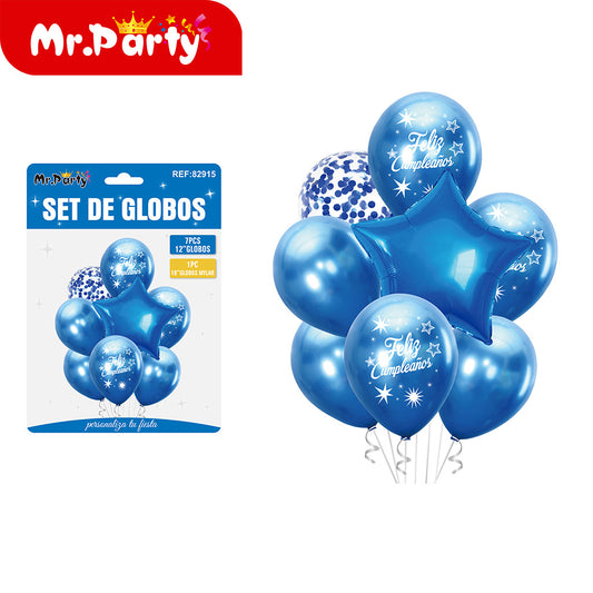 Juego de 8 globos de metal 13 (12paquetes)