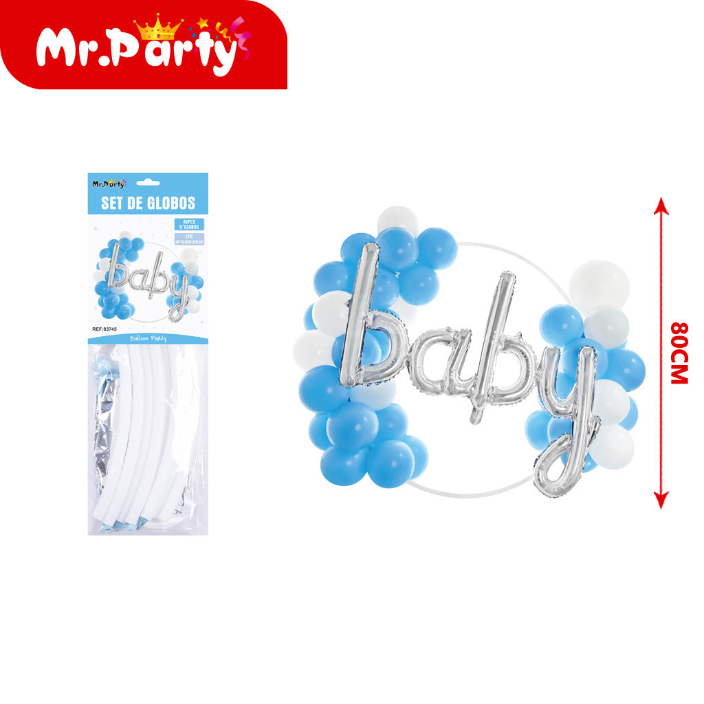Kit Aro de Globos 80cm con Globo Metálico 🎈✨ Decoración Circular Tipo Backdrop