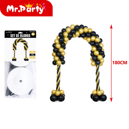 Kit Arco de Globos 180cm con Estructura 🎈✨ Set Decorativo Completo (92 pzas) -Mr. Party