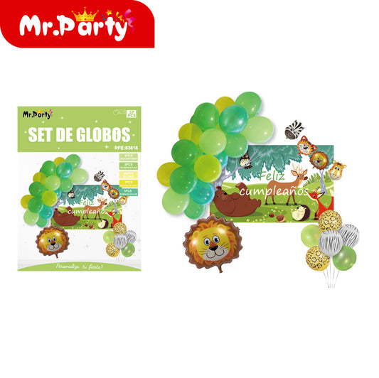 Set de látex combinado de zoológico 23 bolas de látex de 25 (12paquetes)