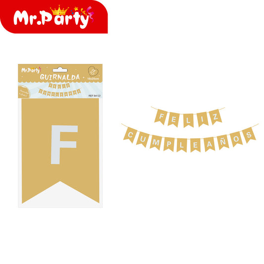 Tarjeta dorada (grande) española con reverso láser 16x20 (12paquetes)