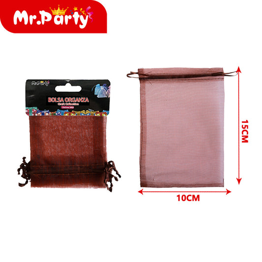 Bolsa de hilo de 10 x 15 cm 5 piezases de color café (12paquetes)
