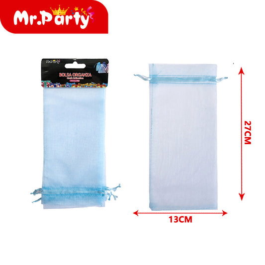 Bolsa de gasa de 13 x 27 cm 3 piezases color azul claro (12paquetes)