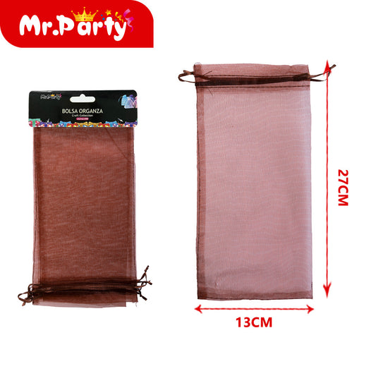 Bolsa de hilo de 13 x 27 cm 3 piezases color café (12paquetes)
