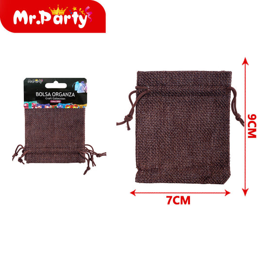 Bolsa de lino sintético de 7 x 9 cm 3 piezases/tarjeta color (12paquetes)