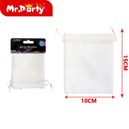 Bolsa de lino sintético de 10 x 15 cm 2 piezases por tarjeta (12paquetes)