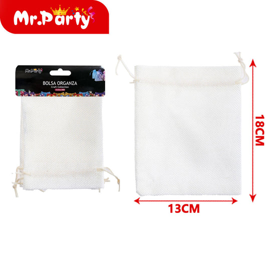 Bolsa de lino sintético de 13 x 18 cm 2 piezases por tarjeta (12paquetes)