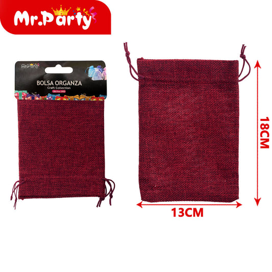 Bolsa de lino sintético de 13 x 18 cm 2 piezases/tarjeta col (12paquetes)