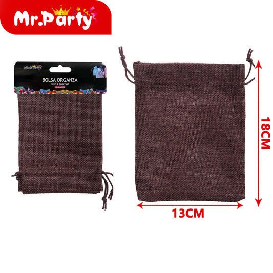 Bolsa de lino sintético de 13 x 18 cm 2 piezases/tarjeta col (12paquetes)