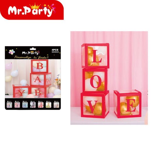 Caja de regalo desmontable de plástico rojo 4p (12paquetes)