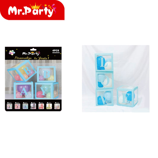 Caja de regalo de plástico azul bebé desmontable con tarjeta (12paquetes)