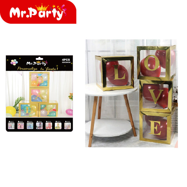 Caja de regalo desmontable de plástico dorado 4p (12paquetes)