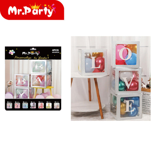 Caja de regalo desmontable de plástico plateado 4p (12paquetes)