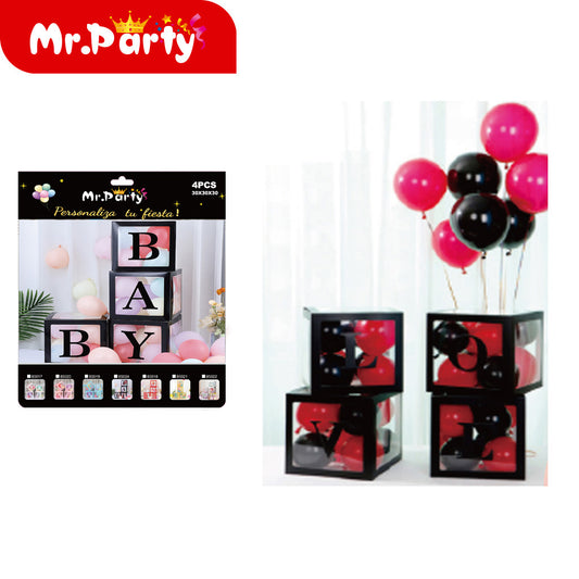 Caja de regalo de plástico negra desmontable con tarjeta tra (12paquetes)