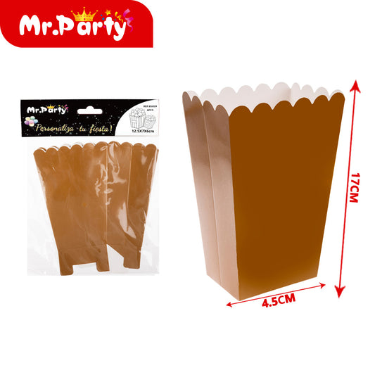Caja de palomitas de maÃ­z 45 x 17 cm impresa en oro 6 piezas (12paquetes)