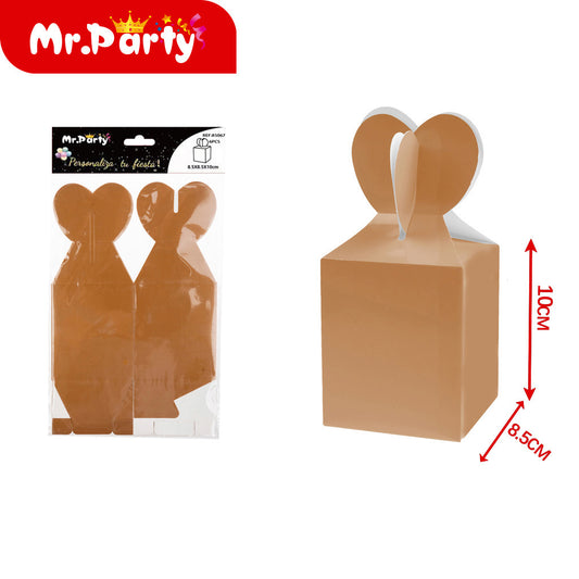 Cajas de dulces (6 piezas) impresas en dorado (12paquetes)
