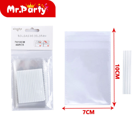 Bolsa opp de 7 x 10 cm 40 piezases plana con lazo (12paquetes)
