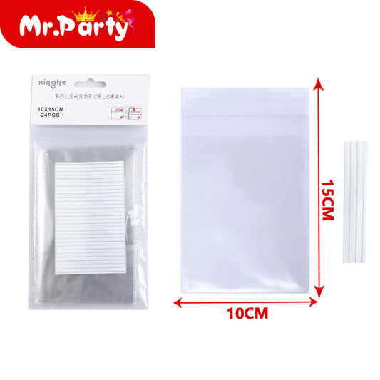 Bolsa opp de 10 x 15 cm 24 piezases boca plana con alambre d (12paquetes)