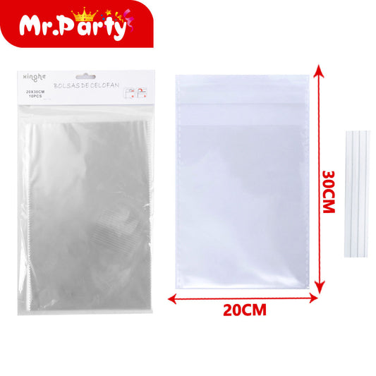 Bolsa opp 20*30cm 10 piezas bolsa plana con lazo (12paquetes)