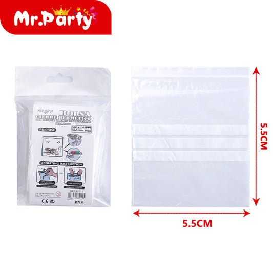 Bolsa ziplock hk201 de 55 x 55 mm 60 piezases (12paquetes)