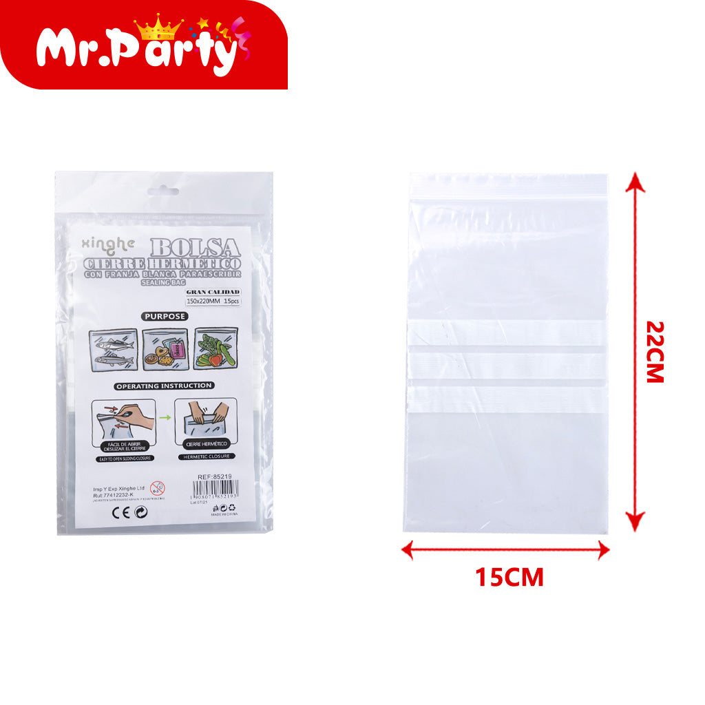 Bolsa ziplock hk205 150 x 220 mm (15 piezases) (12paquetes)