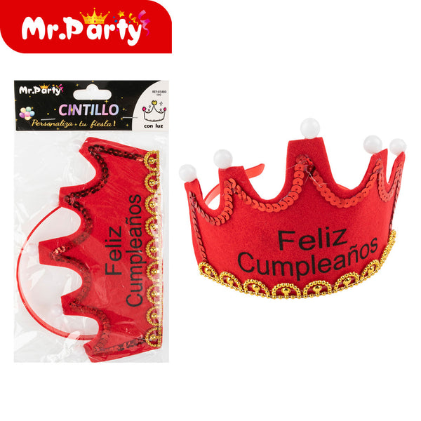Sombrero de corona con luz roja (12paquetes)