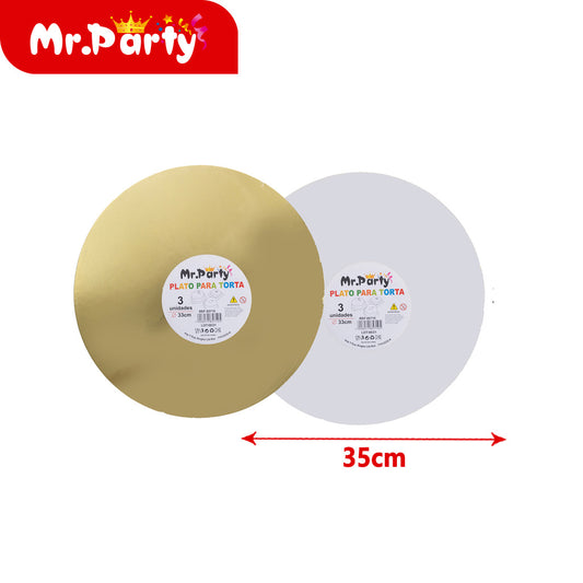 Molde para tartas liso con borde redondo de 35 cm y 3 mm de (12paquetes)