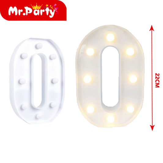 número 0 blanco de 22 cm con luz (12paquetes)