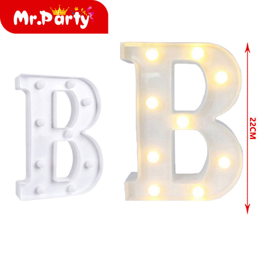 Letra b de plástico iluminada de 23 cm (12paquetes)