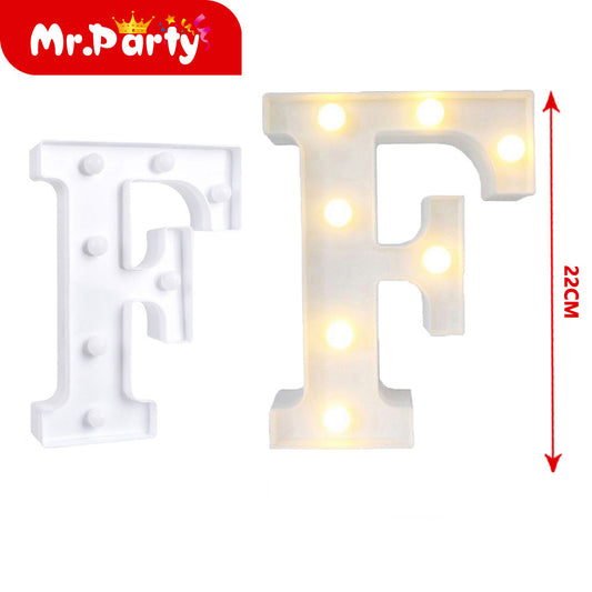 Letra f de plástico iluminada de 22 cm (12paquetes)