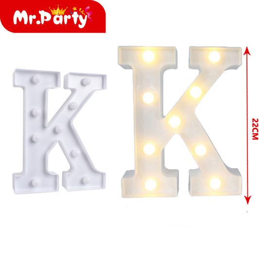 Letra k de plástico iluminada de 22 cm (12paquetes)