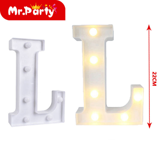 Letra l de plástico iluminada de 22 cm (12paquetes)